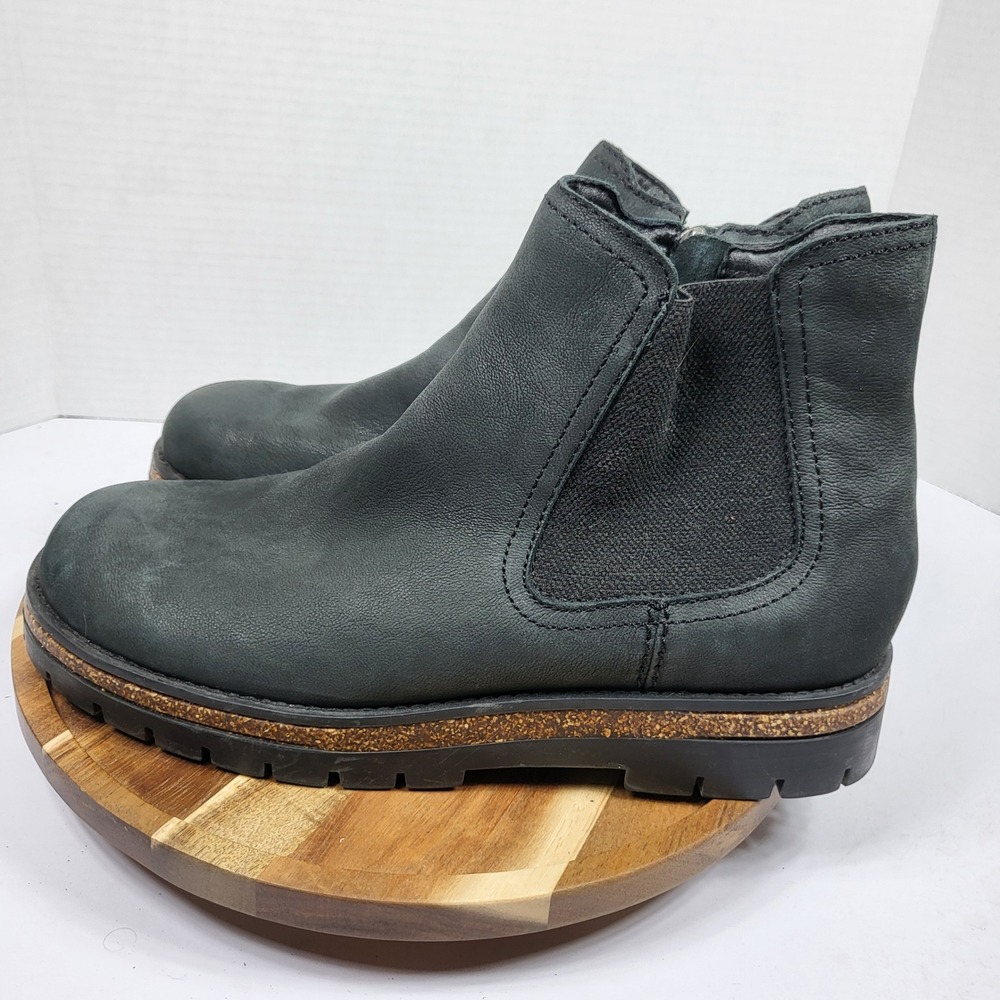 Earth Etaydin Ankle Boots Womens 10M Black Good Leather Lug Sole Gorpcore